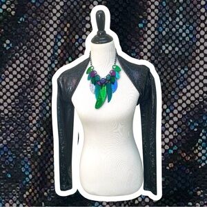 Sea Dragon Studio Black holographic stretch rave shrug